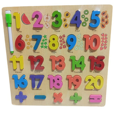 Wooden Puzzle Board With Magnetic Letters And Pen