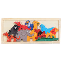Wooden Puzzle Game With Wooden Illustrations And Farm Animal Design