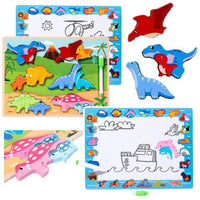 Puzzle Board 2 In 1 Wooden Educational With Marker