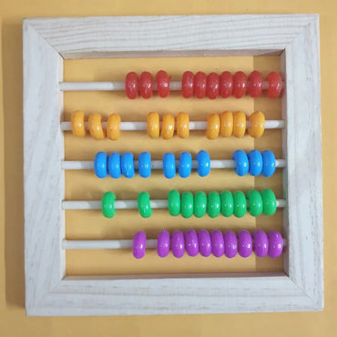Wooden Abacus Counting Rack With Capital Alphabets Blocks