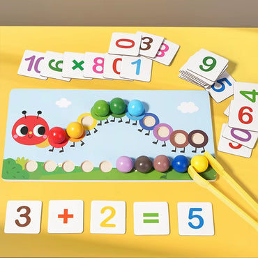 Clip Bead Math Toys Kids Fine Motor Training Color Matching Caterpillar Number Learning