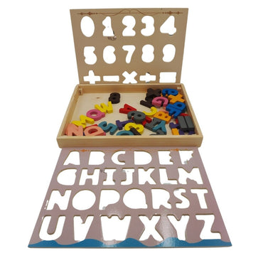 Alphabet And Number Educational Puzzle With Calculation Signs