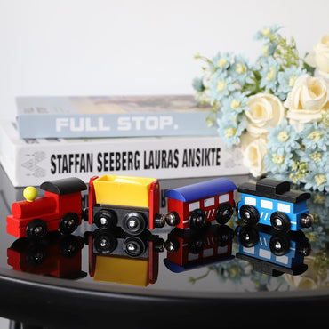 Wooden Train Set With Magnetic Suction Cups