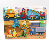 Wooden Puzzle Board With Writing Board And Marker