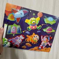 Wooden Puzzle Board With Writing Board And Marker