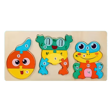 Baby Toy Wooden 3D Puzzle Toys Life Cycle Cartoon Puzzle