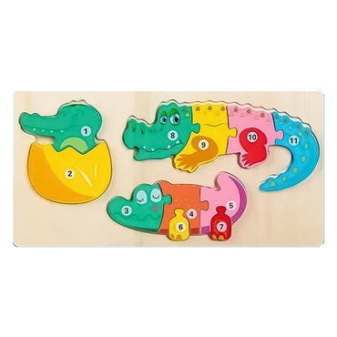 Baby Toy Wooden 3D Puzzle Toys Life Cycle Cartoon Puzzle