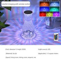 (NET) Vase Shape Atmosphere Crystal Lamp Diamond Table Lamp Home Decorations LED Lights / 75648