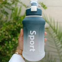 (Net) Water Bottle, BPA Free, Sport Gym Travel With Hanger With Time Marker, Leakproof - 800ml