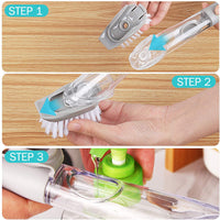 Soap Dispensing Dish Brush, Kitchen Scrub Brush for Pans Pots Sink