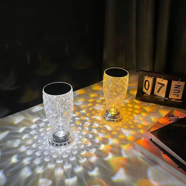 (NET) Crystal Lamp Fish Scale Lamp  LED Rechargeable Touch Night Light  Home Decor Creative Lights