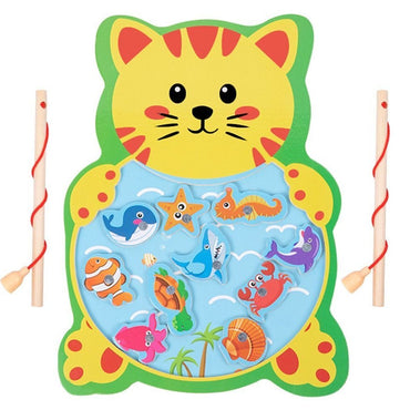 Wooden Board Fishing Game Set - Fun and Educational Toy for Kids