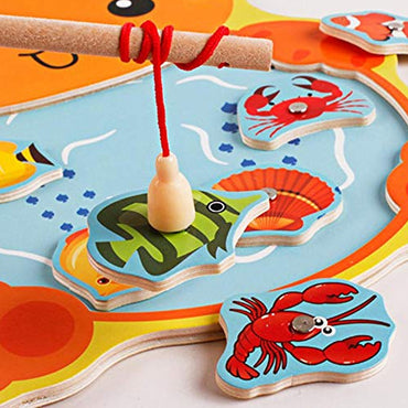 Wooden Board Fishing Game Set - Fun and Educational Toy for Kids