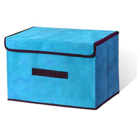 (NET) Cotton Linen Large Storage Box With Cap Clothes Socks Toys Organizer / 802122 / KC22-242-1 / KC22-242-2