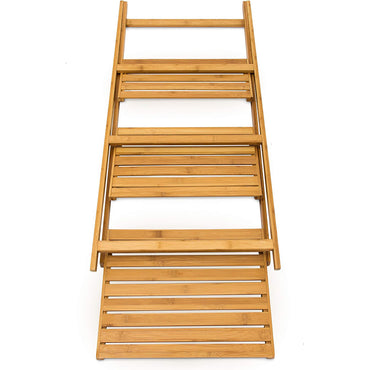 (Net) Bamboo Ladder Rack with 3 Shelves - Natural Brown / 003890