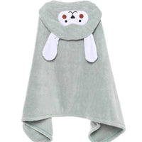 (Net) Hooded Baby Bath Beach Towel - Animal Pattern Microfiber Coral Fleece