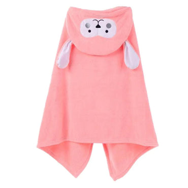 (Net) Hooded Baby Bath Beach Towel - Animal Pattern Microfiber Coral Fleece