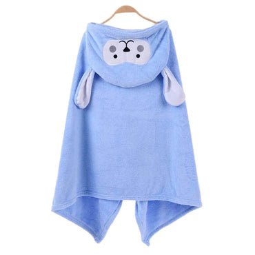 (Net) Hooded Baby Bath Beach Towel - Animal Pattern Microfiber Coral Fleece