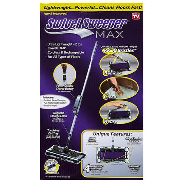 (Net) Swivel Sweeper - Lightweight, Powerful, and Cordless Floor Cleaner