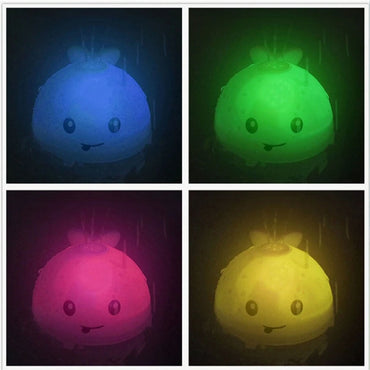 Baby Bath Toys with LED Light Whale Automatic Spray Water Bath Toy