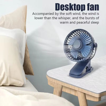 Portable Mini Hand Clip Fan USB Charging Quiet Desktop Electric