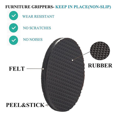 (net) Round Table Foot Pad Black Set Of 30 pcs