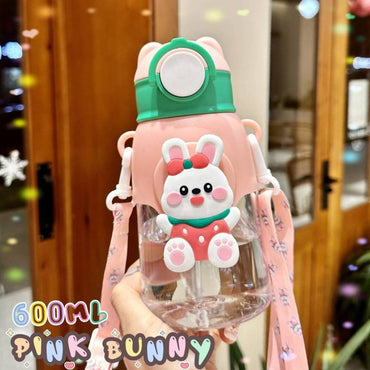 Cartoon Kids Water Bottle With Straw 600 ML