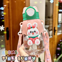 Cartoon Kids Water Bottle With Straw 600 ML