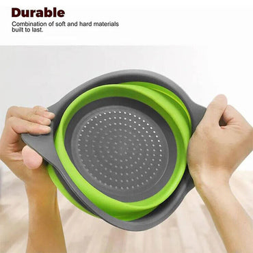 Silicone Folding Plastic Colander Strainer Kitchen 24 x 30 x 9  cm