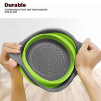 Silicone Folding Plastic Colander Strainer Kitchen 24 x 30 x 9  cm