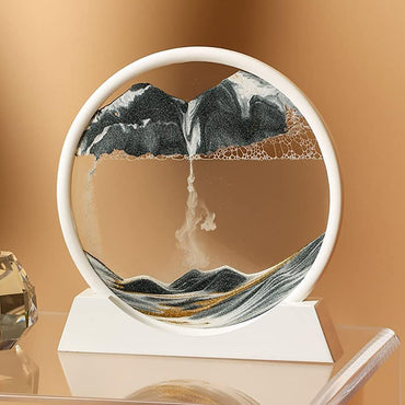 Quace Sand Art Liquid Motion Moving Sand Art Picture 3D Deep Sea Sandscape Flowing Sand Frame Painting 3D Color Quicksand Home Office Desk Decor middle Size