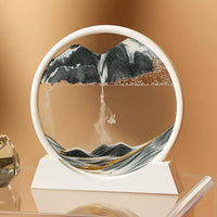 Quace Sand Art Liquid Motion Moving Sand Art Picture 3D Deep Sea Sandscape Flowing Sand Frame Painting 3D Color Quicksand Home Office Desk Decor middle Size