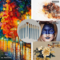 12 Piece Watercolor Acrylic Paint Brush Set with Paint Palette and Bag / 200130 / TZ-0013