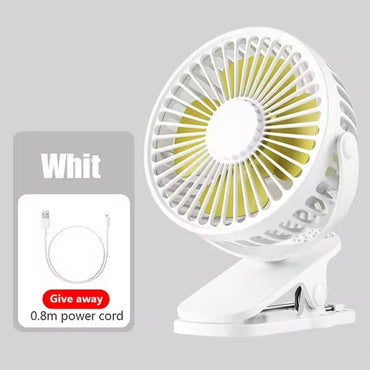 Portable Mini Hand Clip Fan USB Charging Quiet Desktop Electric