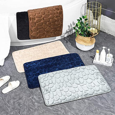 Tan Rugs for Bathroom Floor Non Slip Bath Mat Thick Soft Memory Foam Carpet 40 x 60 cm