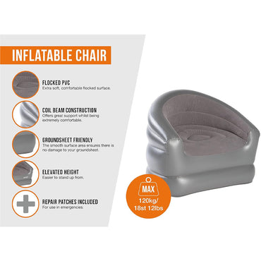 AIR Chair Inflatable Camping Seat For Indoor & Outdoor Use