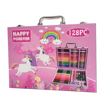 128 pcs  Professional Children's Art Set Wooden Box