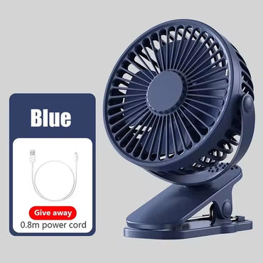 Portable Mini Hand Clip Fan USB Charging Quiet Desktop Electric