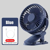 Portable Mini Hand Clip Fan USB Charging Quiet Desktop Electric