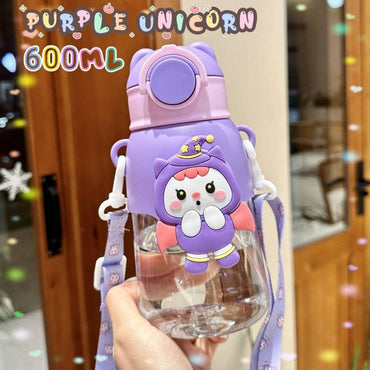 Cartoon Kids Water Bottle With Straw 600 ML