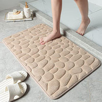 Tan Rugs for Bathroom Floor Non Slip Bath Mat Thick Soft Memory Foam Carpet 40 x 60 cm