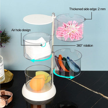 360° Rotatable Acrylic Jewelry Accessory Organizer 4 Layers