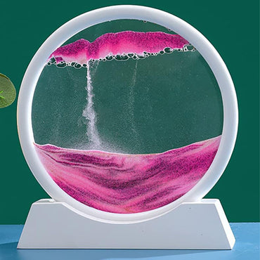 Quace Sand Art Liquid Motion Moving Sand Art Picture 3D Deep Sea Sandscape Flowing Sand Frame Painting 3D Color Quicksand Home Office Desk Decor middle Size