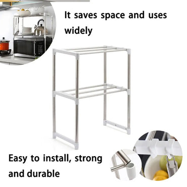 Shelf rack for microwave oven Multifunctional Storage Rack Kitchen Organizer For Microwave Oven Shelf Organizer Table Rack / 5819