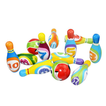 Bowling Play Set Foam Ball Toy Gifts Educational Early 10 Pins and 2 Ball Indoor