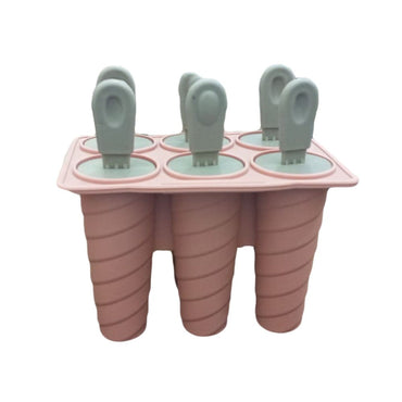 (Net) Silicone Ice Cream Popsicle Molds Silicone 6 Pieces