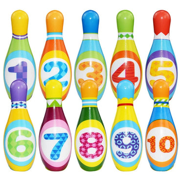 Bowling Play Set Foam Ball Toy Gifts Educational Early 10 Pins and 2 Ball Indoor