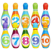 Bowling Play Set Foam Ball Toy Gifts Educational Early 10 Pins and 2 Ball Indoor