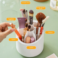 360°  Rotating Makeup Brush Storage Box Portable Desktop Cosmetic Organizer Makeup Brush Holder With Lid Clear Acrylic Cover