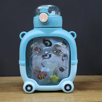 Bear Shape Leak-proof Push Lock Water Bottle With In-built Straw And Strap 1000 ML